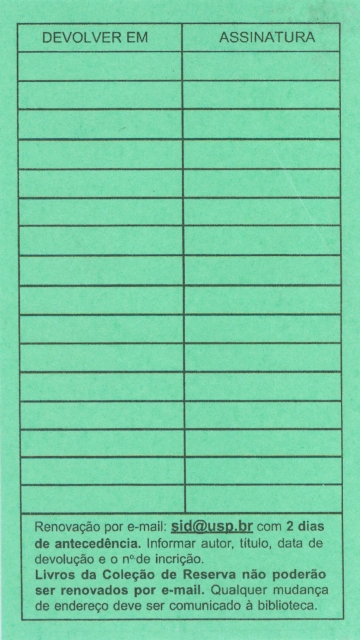 Cartão de empréstimo - verso